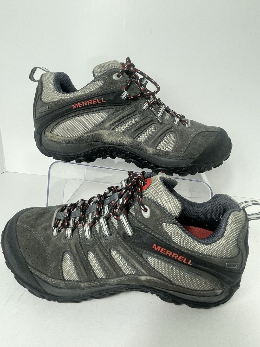 Merrell Gray Lace Up Hiking Men's 9 Vented Trail Shoes Sneakers